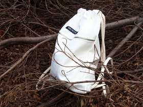 〖HIDDE NN OTES〗原创抽绳包 抽口双肩包学生书包白色帆布抽绳包