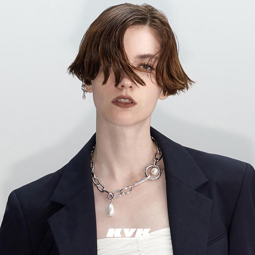 KVK珍珠项链女锁骨链2021年新款小众设计感高级感链子冷淡风饰品 商品图2