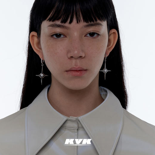 KVK十字架耳环高级感镶钻耳钉轻奢小众设计感简约耳坠耳饰品女潮 商品图0