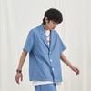 PCLP(PERCLIPS) 铆钉短袖西装衬衫 国潮牌黑色休闲夏季半袖衬衣男 商品缩略图2