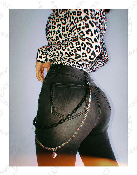 DIZON 钛钢黑色双层裤链 重工业质感垂钓蹦迪街舞夜店嘻哈裤链男 商品图2