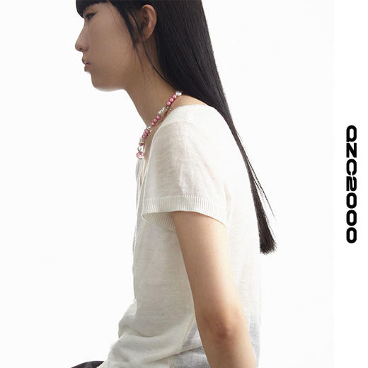 QZC Y2K爱心吊坠反光粉梦幻珠爱心异形珍珠磁铁吸扣项链男女同款 商品图3