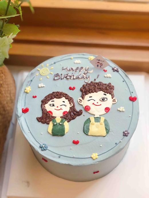 手绘男生女生奶油蛋糕 下单前请仔细阅读商品详情 商品图0
