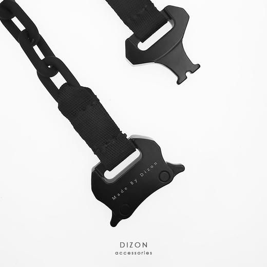 DIZON 哑黑高街机能风金属安全扣手链  不退色链条拼接织带手链 商品图1