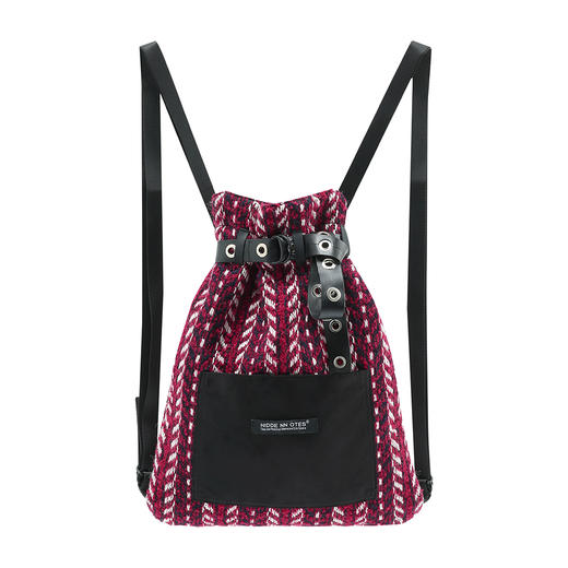 〖HIDDE NN OTES〗原创抽绳包 音乐节朋克街头潮酷呢子双肩包女 商品图0