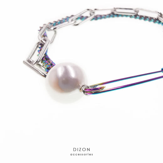 DIZON 双层珍珠幻彩钛钢ins手链 小清新极细放敏感情侣多层手链韩 商品图2