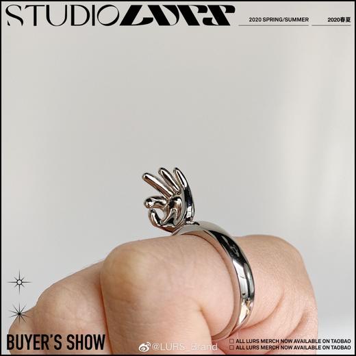 LURS官方原创设计OK手势蹦迪潮玩戒指男ins风简约百搭嘻哈风 商品图2