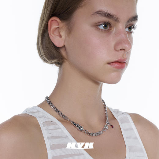KVK×fourtry潮流合伙人2 2021年新款潮符号盘结元素拼接锁骨项链 商品图1