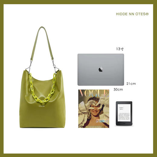 〖HIDDE NN OTES〗原创托特包 仿羊皮大容量牛油果链条斜挎单肩包 商品图1