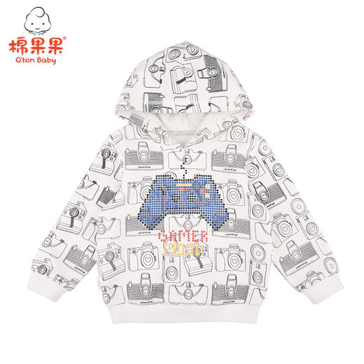商场同款棉果果春秋季男童小毛圈印花连帽卫衣M312182221438 商品图0