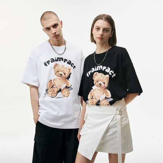 FPA(VENGETICE) 歪头小熊印花短袖T恤 国潮嘻哈宽松休闲街头情侣 商品图3