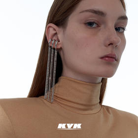 KVK2021新款潮个性三环丝捕气质流苏耳环长款高级大气设计感耳环