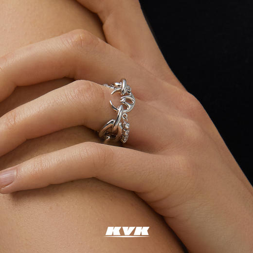 KVK925银环指流动织线戒指小众设计高级感简约戒指女 商品图3
