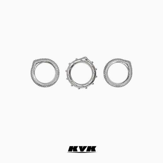 KVK网红戒指925银时尚个性2021新款ins潮指环女组合原创轻奢配饰 商品图3