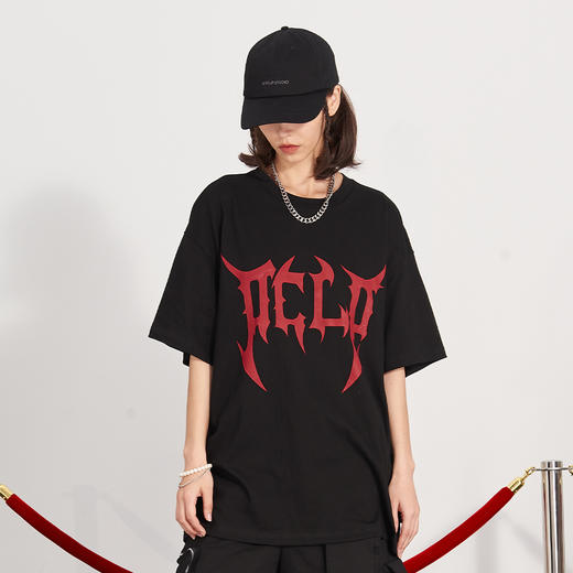 PCLP(PERCLIPS) 刀锋LOGO潮流印花短袖男国潮牌纯棉宽松半袖t恤男 商品图1