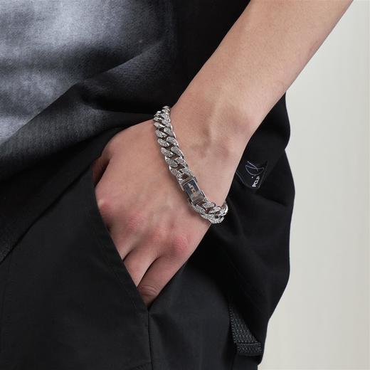 PCLP(PERCLIPS) 镶钻古巴手链 嘻哈欧美国潮牌潮流百搭钛钢手饰品 商品图2