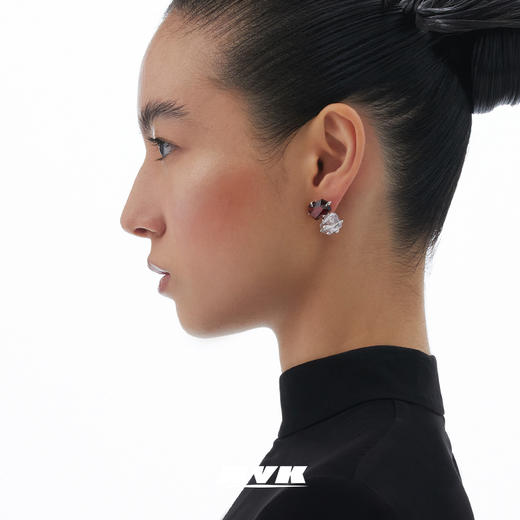 KVK耳钉2021年新款潮桃花晶石潮高级感耳坠女网红耳饰女饰品耳环 商品图1