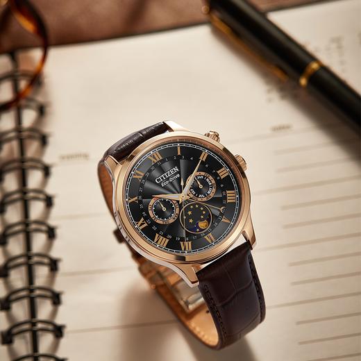 西铁城日本官方正品光动能月相盈亏月份星期日历男表AP1059-19E 商品图5