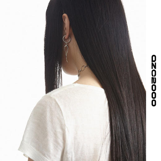 QZC2000 时装简约设计图腾金属耳环 耳坠 吊坠  情侣款 商品图1