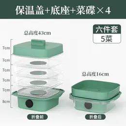 AWSY-GL0021新款家用温度显示饭菜收纳多层透明防尘保温菜罩 商品图5