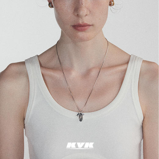 KVK字母基础元素项链小众设计简约气质925银锁骨链女高级感项链 商品图0