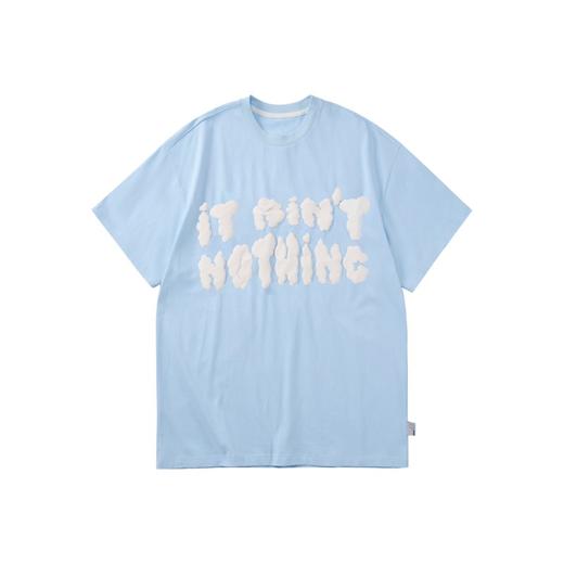 PCLP(PERCLIPS) 云朵发泡字母潮流短袖男国潮牌纯棉宽松半袖t恤男 商品图4