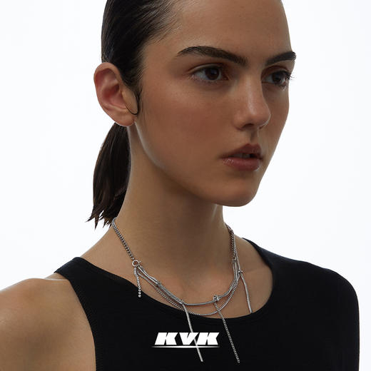 KVK绳结流苏项链2021新款潮轻奢小众设计感颈饰女气质流苏锁骨链 商品图1