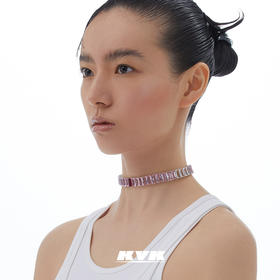KVK项链女新款2021潮流高级感轻奢项链桃花锆石项链简约气质配饰