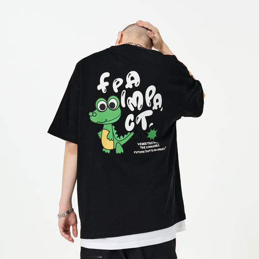FPA(VENGETICE) 站立鳄鱼印花短袖T恤 国潮牌夏季潮流宽松情侣款T 商品图1