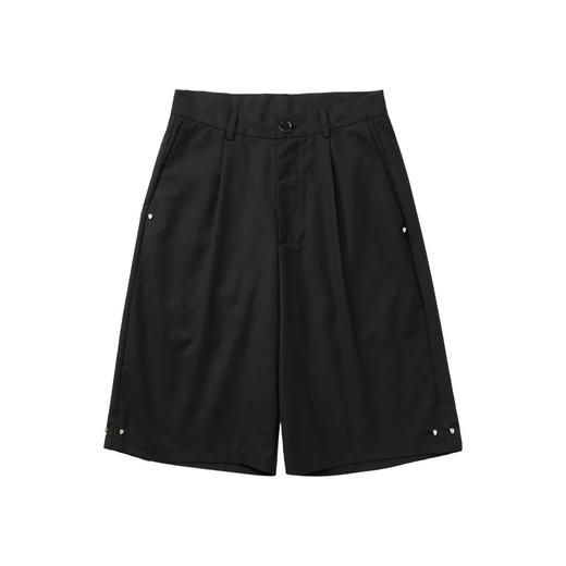 PCLP(PERCLIPS) 黑色西装短裤 夏季国潮流直筒中裤休闲五分西裤男 商品图4