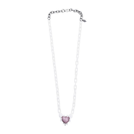 Madebydizon 潮流博主小熊 联名款 满钻粉红米奇爱心项链小众情侣 商品图1