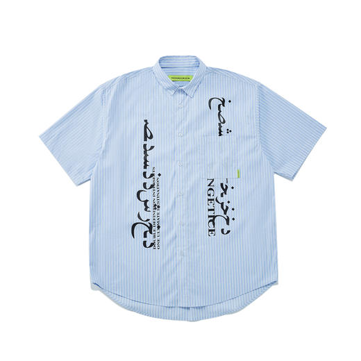 FPA(VENGETICE) 印花条纹短袖衬衫 宽松休闲国潮牌衬衣男嘻哈街头 商品图4