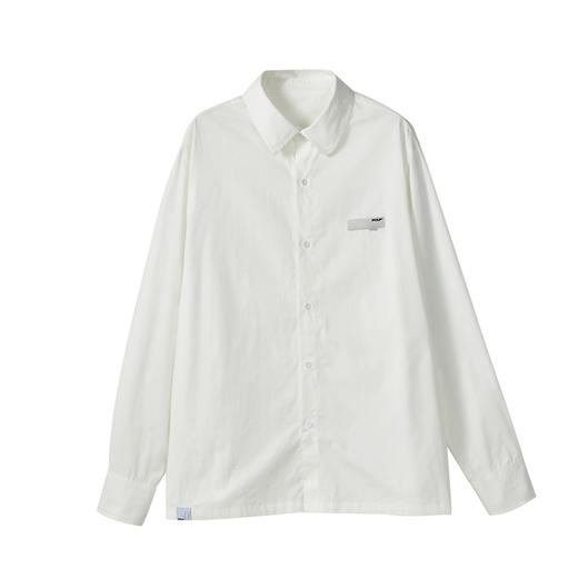 PCLP(PERCLIPS)白色日系衬衫男长袖国潮牌新疆棉休闲内搭打底衬衣 商品图4