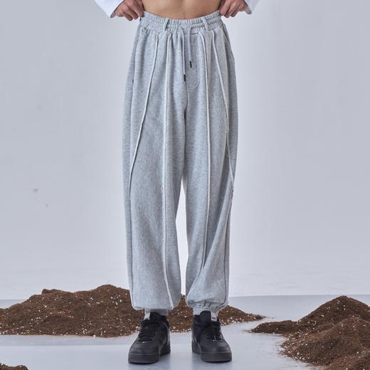 PCLP(PERCLIPS)针织宽松束脚卫裤国潮牌潮流百搭灰色休闲运动长裤 商品图0