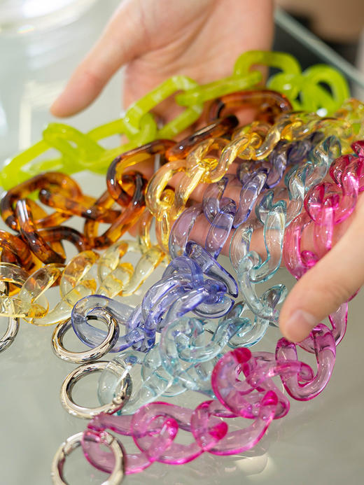 HNE 亚克力链条大牌包包改造材料高级感五金包链diy珠珠短链条扣 商品图0