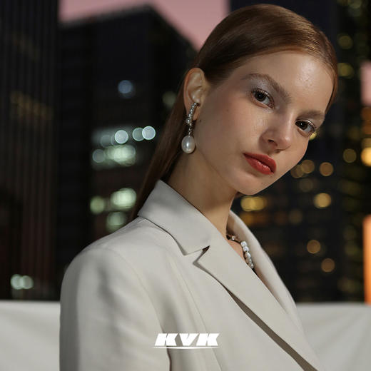 KVK珍珠耳环2021新款潮气质耳针防过敏耳坠法式高级饰品原创耳饰 商品图2