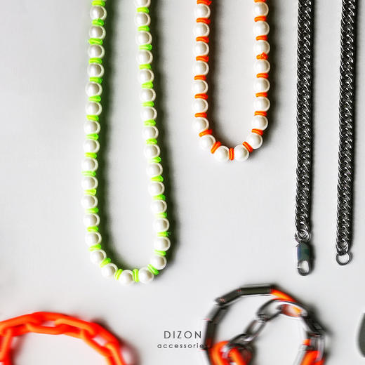 DI ZON高街钛钢hiphop项链嘻哈小众设计冷淡风 欧美男女珍珠项链 商品图3