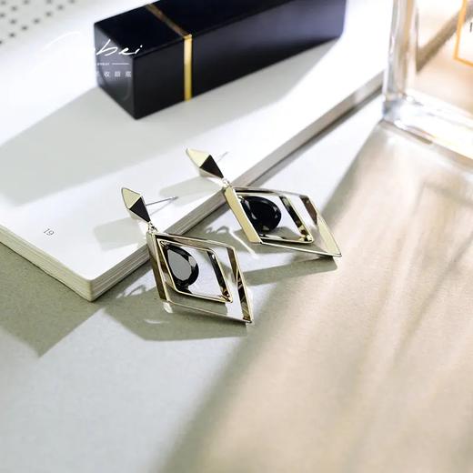 TZW-网红菱形耳环女韩国名媛气质简约耳饰 商品图3