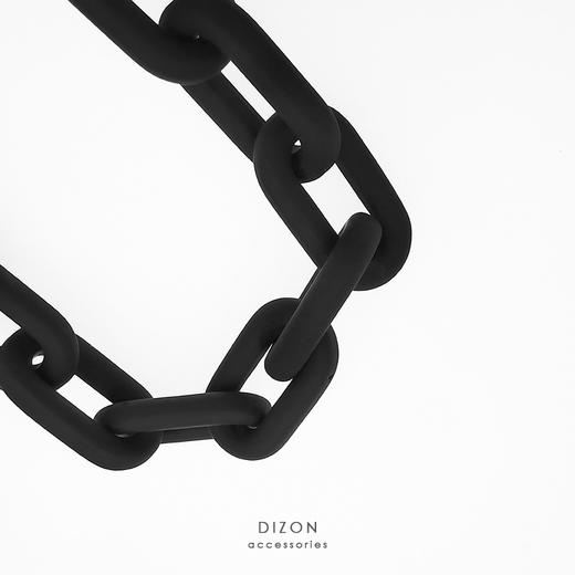 DIZON 哑黑高街机能风金属安全扣手链  不退色链条拼接织带手链 商品图2