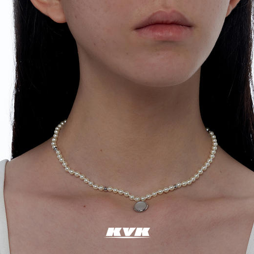 KVK人造珍珠贝母项链女小众设计感2021新款潮颈链高级感吊坠饰品 商品图3