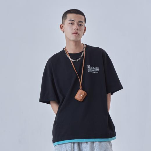 PCLP(PERCLIPS) 短袖t恤男纯棉夏季国潮牌圆领印花港风宽松半截袖 商品图0