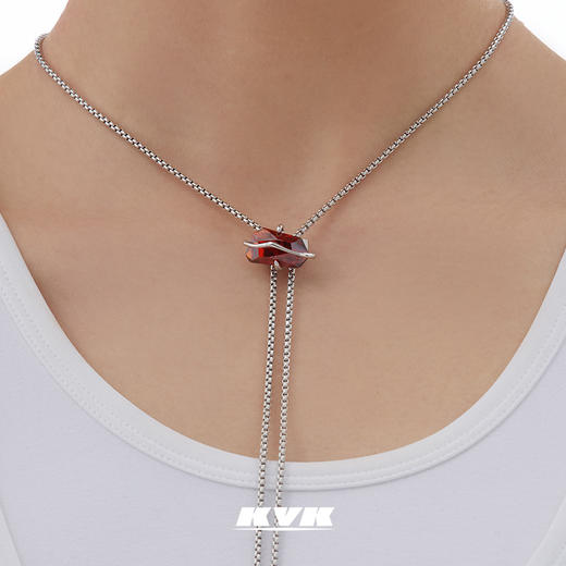 KVK项链2021年新款晶体抽绳项链女轻奢小众设计感饰品配饰女项圈 商品图2