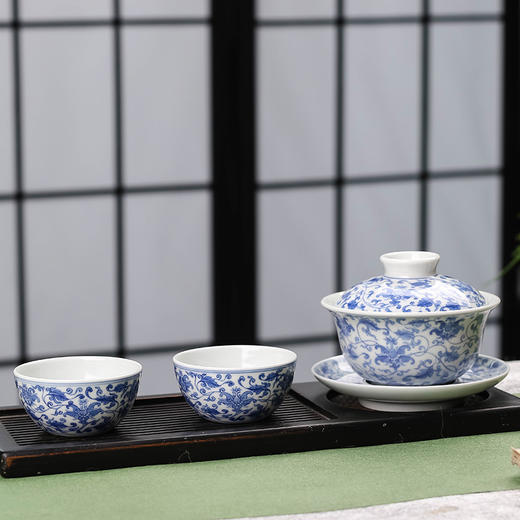 青花缠枝宝相花纹6头茶具 商品图1