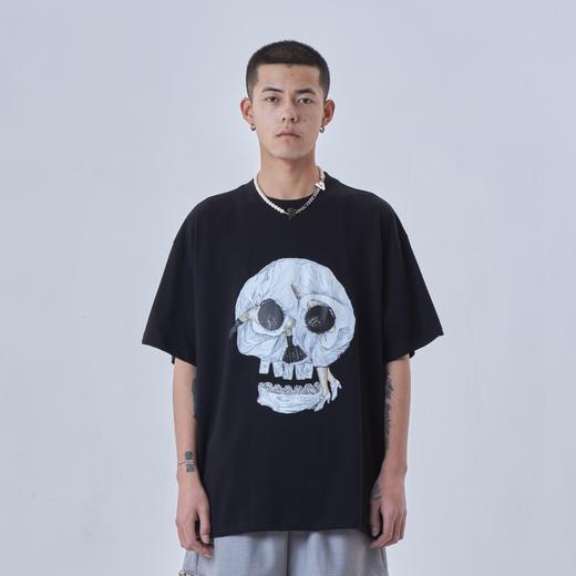 PCLP(PERCLIPS) 圆领印花短袖t恤男纯棉夏季国潮牌港风宽松半截袖 商品图0