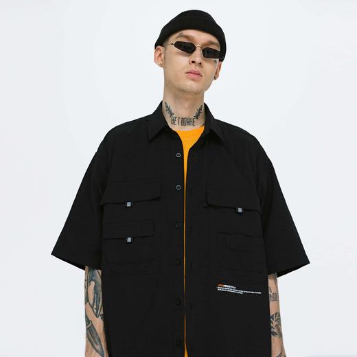 FPA(VENGETICE) 夏季宽松印花短袖衬衫 工装嘻哈男国潮牌半袖衬衣 商品图3