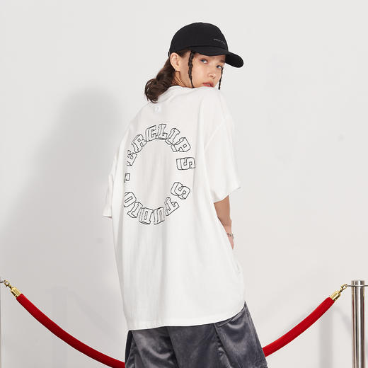 PCLP 立体字母环形圆圈 印花短袖男 国潮牌夏季宽松百搭半袖t恤 商品图1