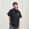 PCLP(PERCLIPS) 烫唛短袖衬衫 国潮牌休闲宽松纯色白色半袖衬衣男 商品缩略图1
