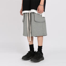 FPA(VENGETICE)灰色针织短裤国潮牌潮流夏季宽松休闲运动五分裤男