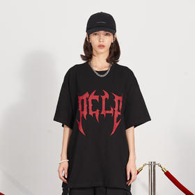 PCLP(PERCLIPS) 刀锋LOGO潮流印花短袖男国潮牌纯棉宽松半袖t恤男