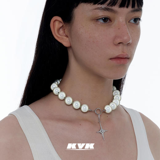 KVK十字架项链女小众设计感2021新款潮串珠简约锁骨链女配饰品 商品图1